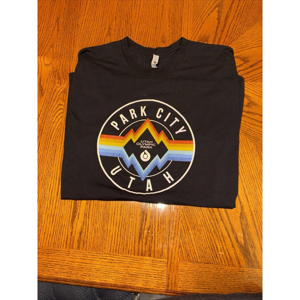 Park City Utah Olympic Village XL Black Shot Sleeve Tshirt‎ Utah Olympics